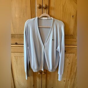 Lacoste Men’s 100% cotton  Relaxed Fit Lavender Cardigan (FR 3 / US S).